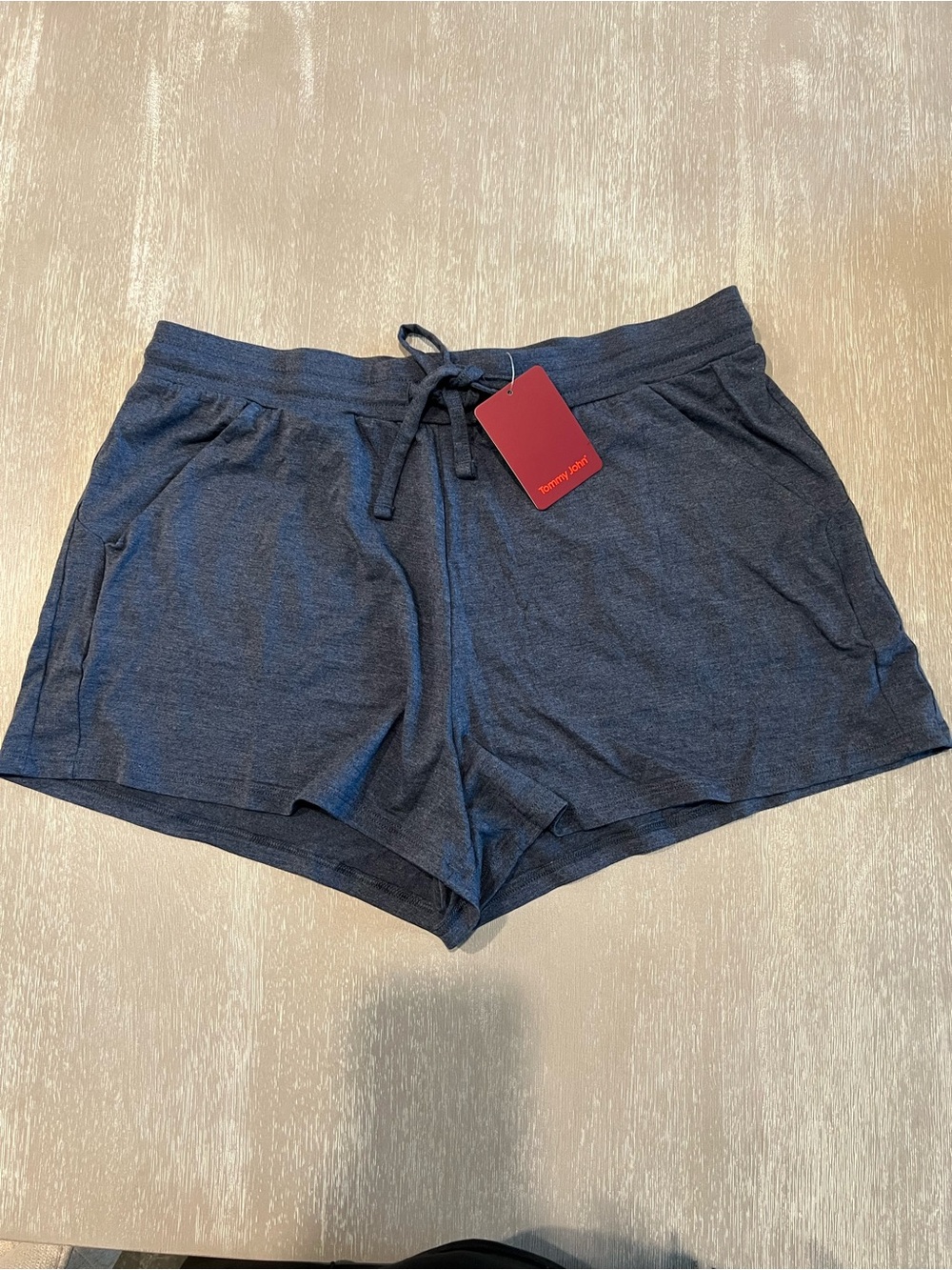 New Tommy John dress blues Heather Navy Drawstring Lounge Shorts size Medium